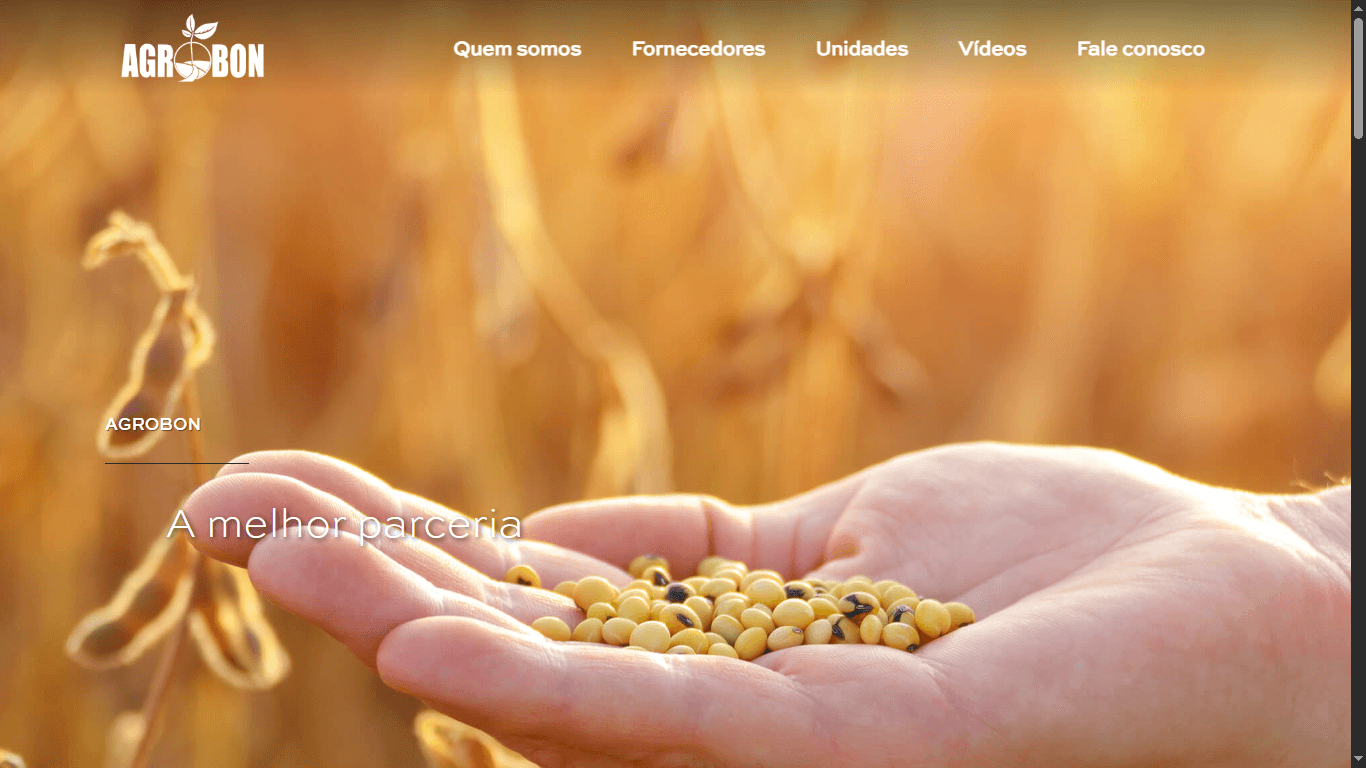Screenshot do site agrobon.com.br