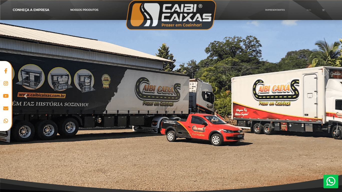 Screenshot do site caibicaixas.com.br