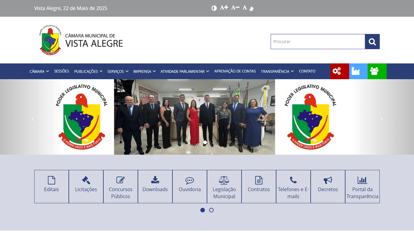 Screenshot do site camarava.com.br