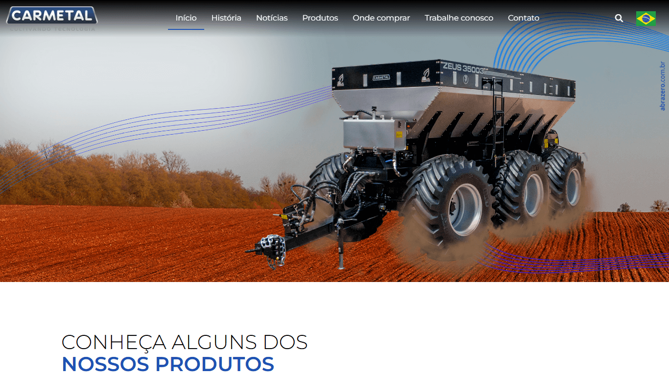 Screenshot do site carmetal.com.br