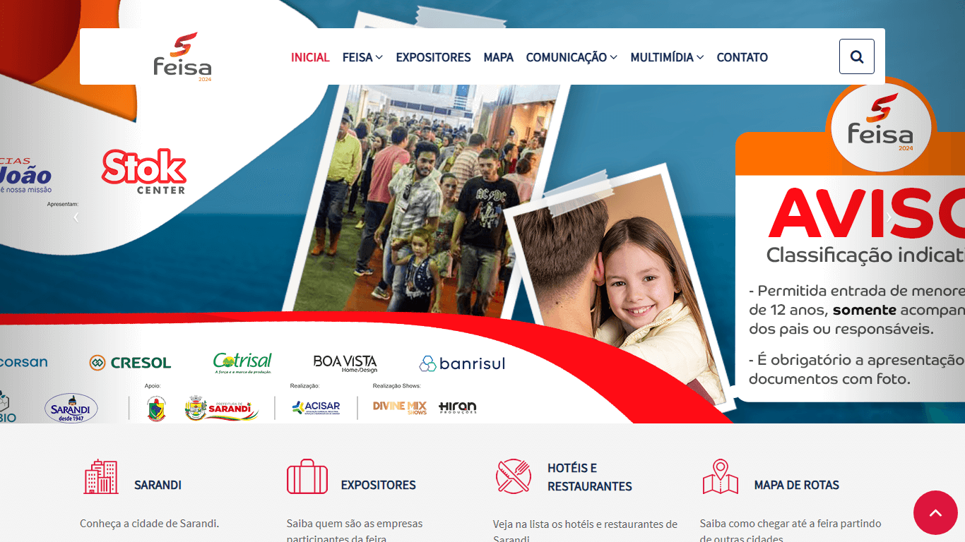 Screenshot do site feisa.com.br