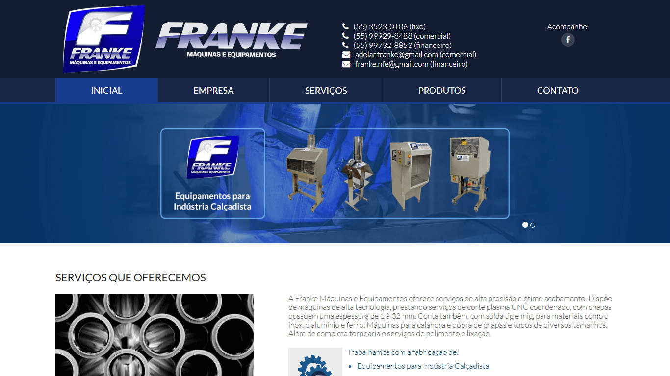 Screenshot do site frankers.com.br