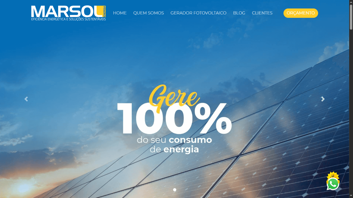Screenshot do site marsolenergia.com.br