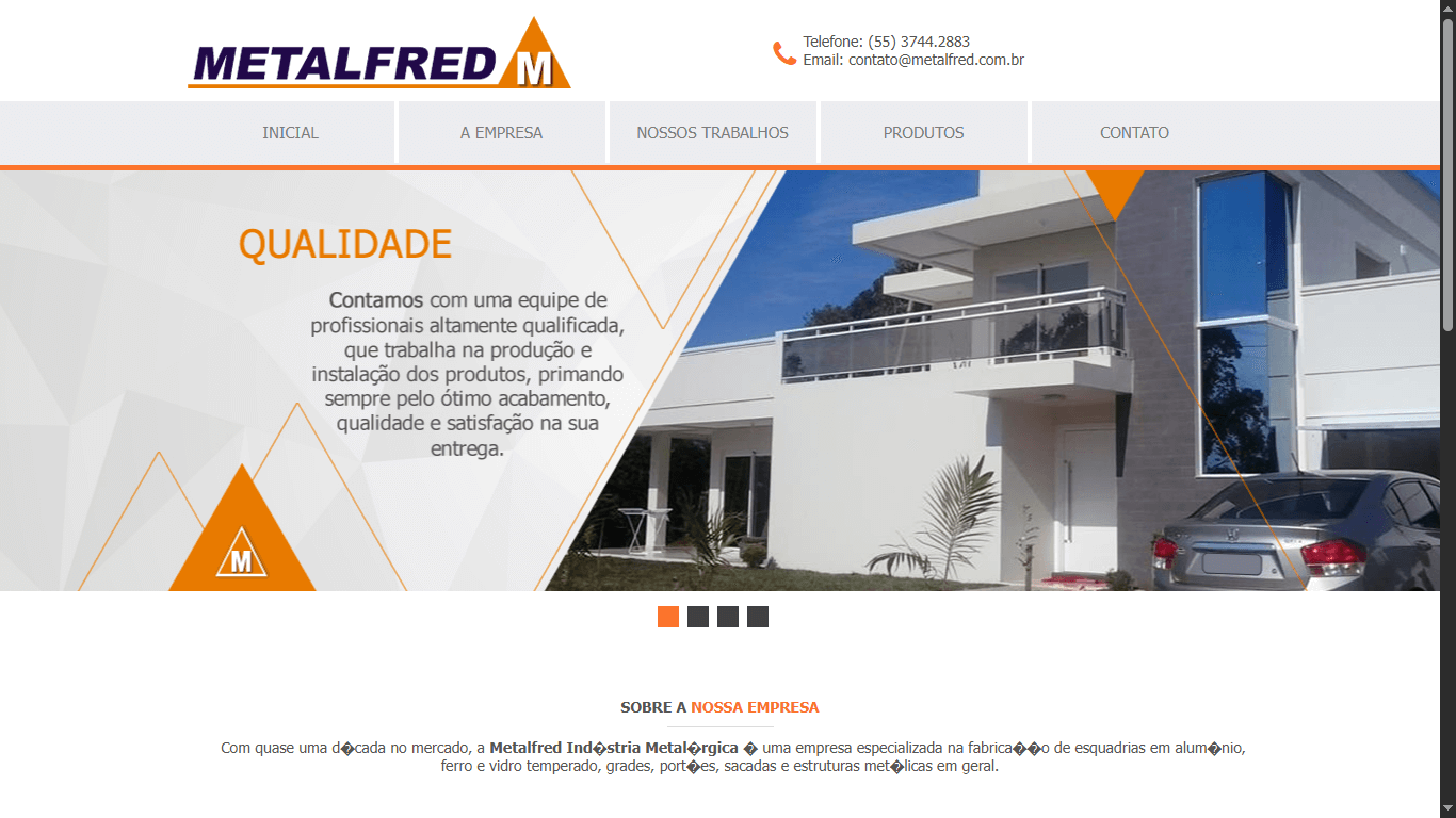 Screenshot do site metalfred.com.br