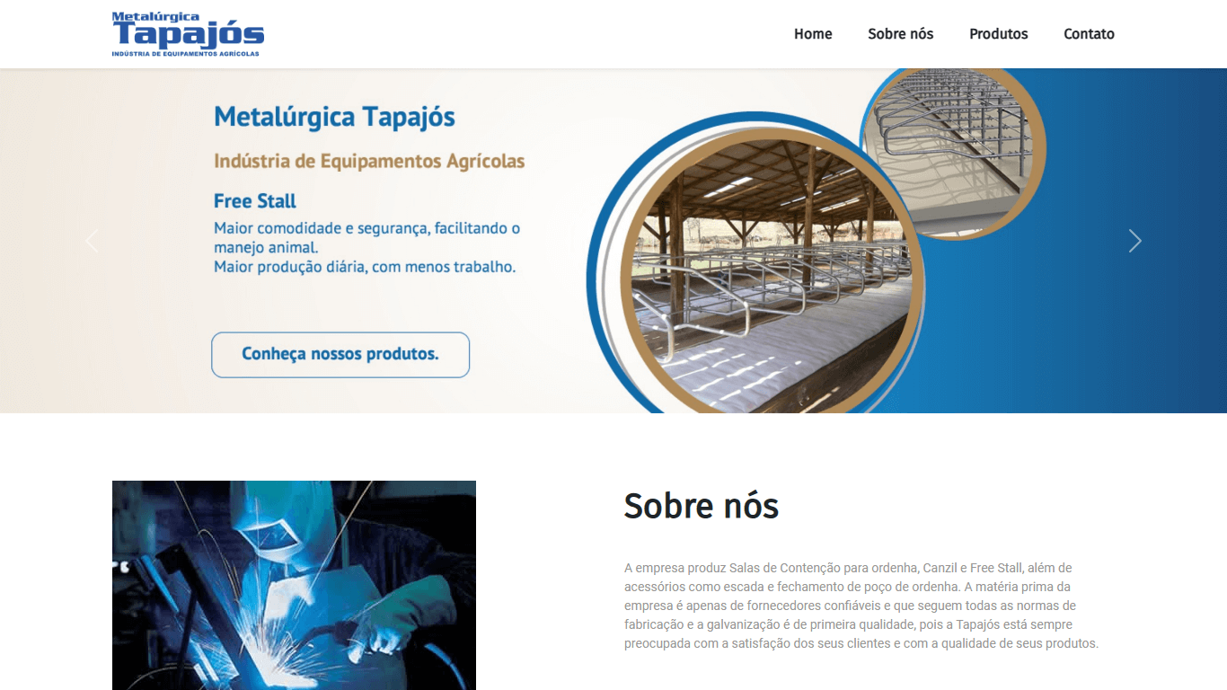 Screenshot do site metalurgicatapajosrs.com.br