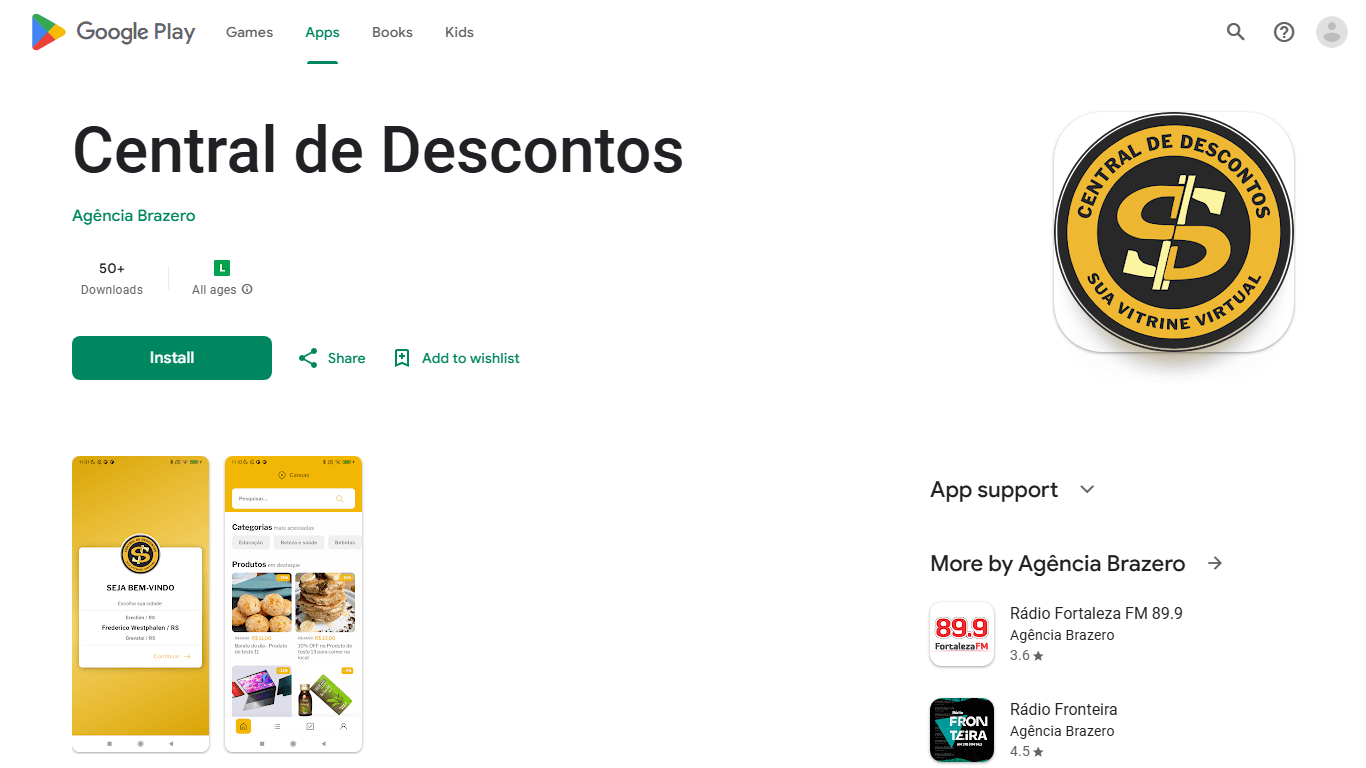 Screenshot do App App Central de Descontos