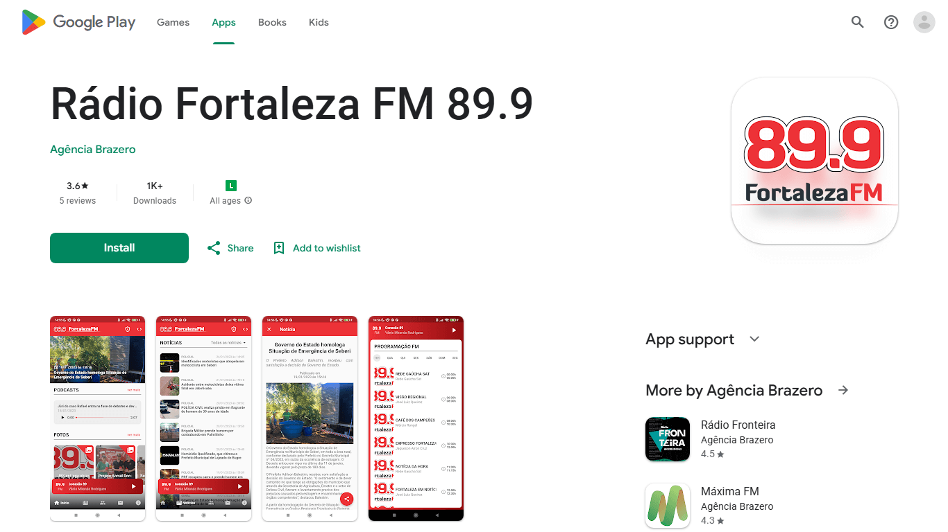 Screenshot do App App Rádio Fortaleza FM