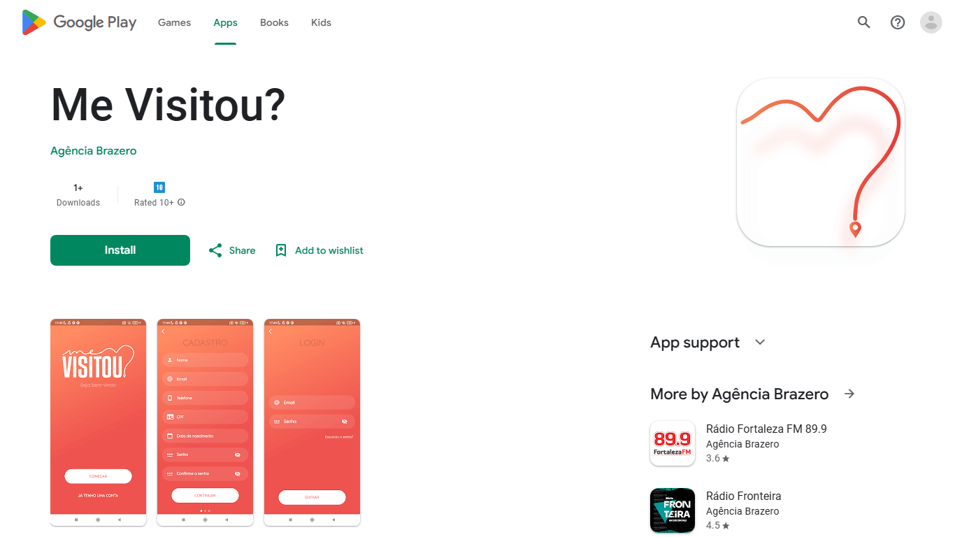 Screenshot do App App MeVisitou