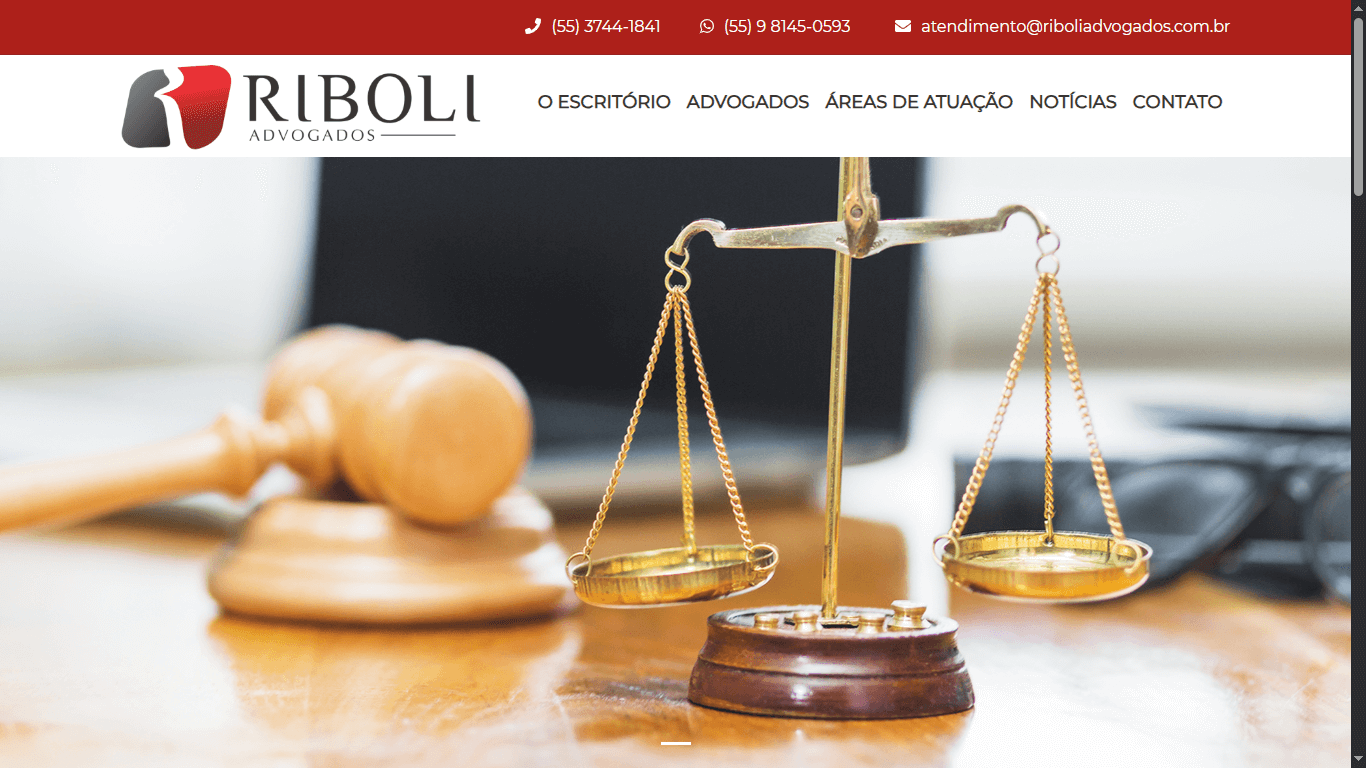 Screenshot do site riboliadvogados.com.br