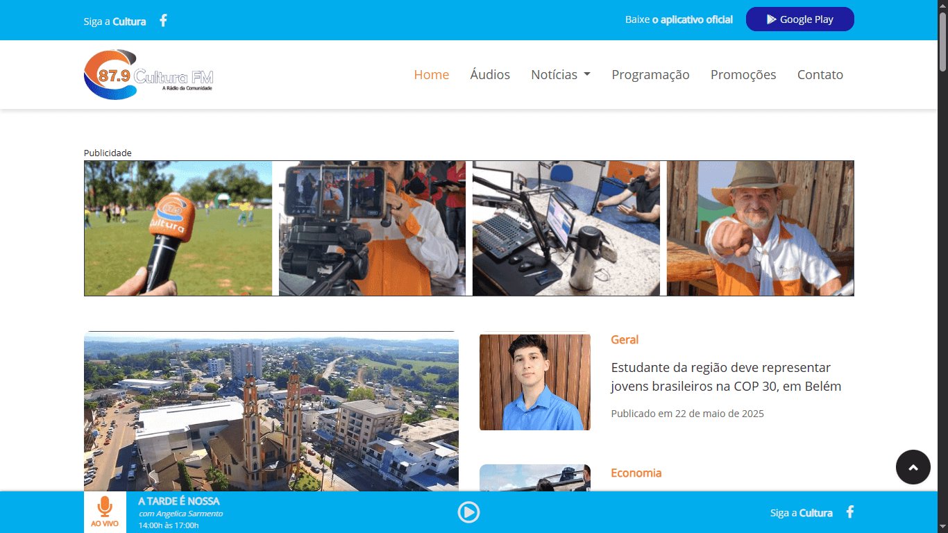 Screenshot do site comunitariapalmitinho.com.br