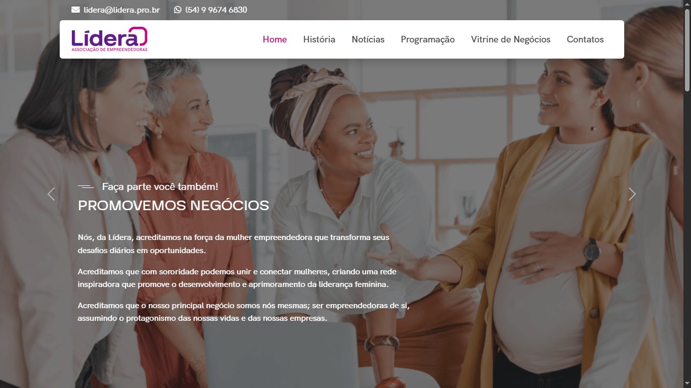 Screenshot do site lidera.pro.br