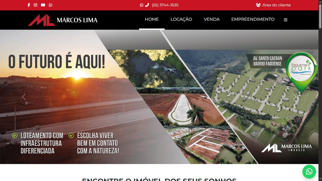 Screenshot do site marcoslimaimoveis.com.br