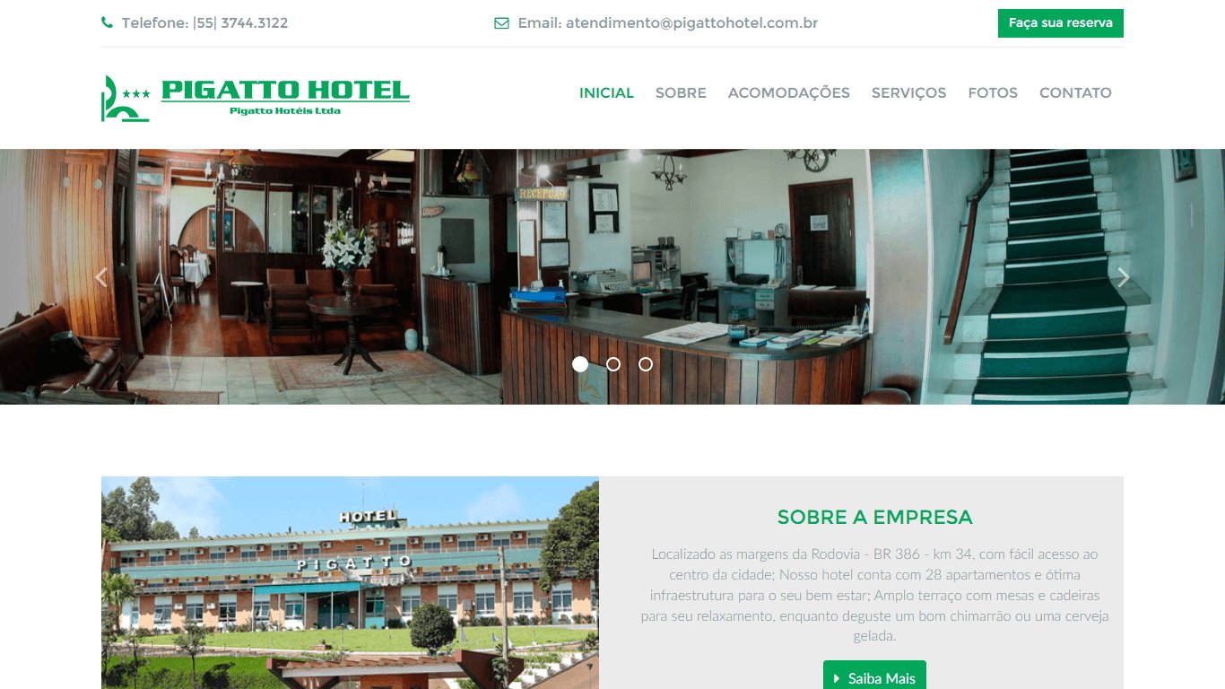 Screenshot do site pigattohotel.com.br