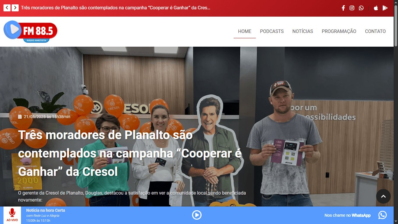 Screenshot do site radioametista.com.br