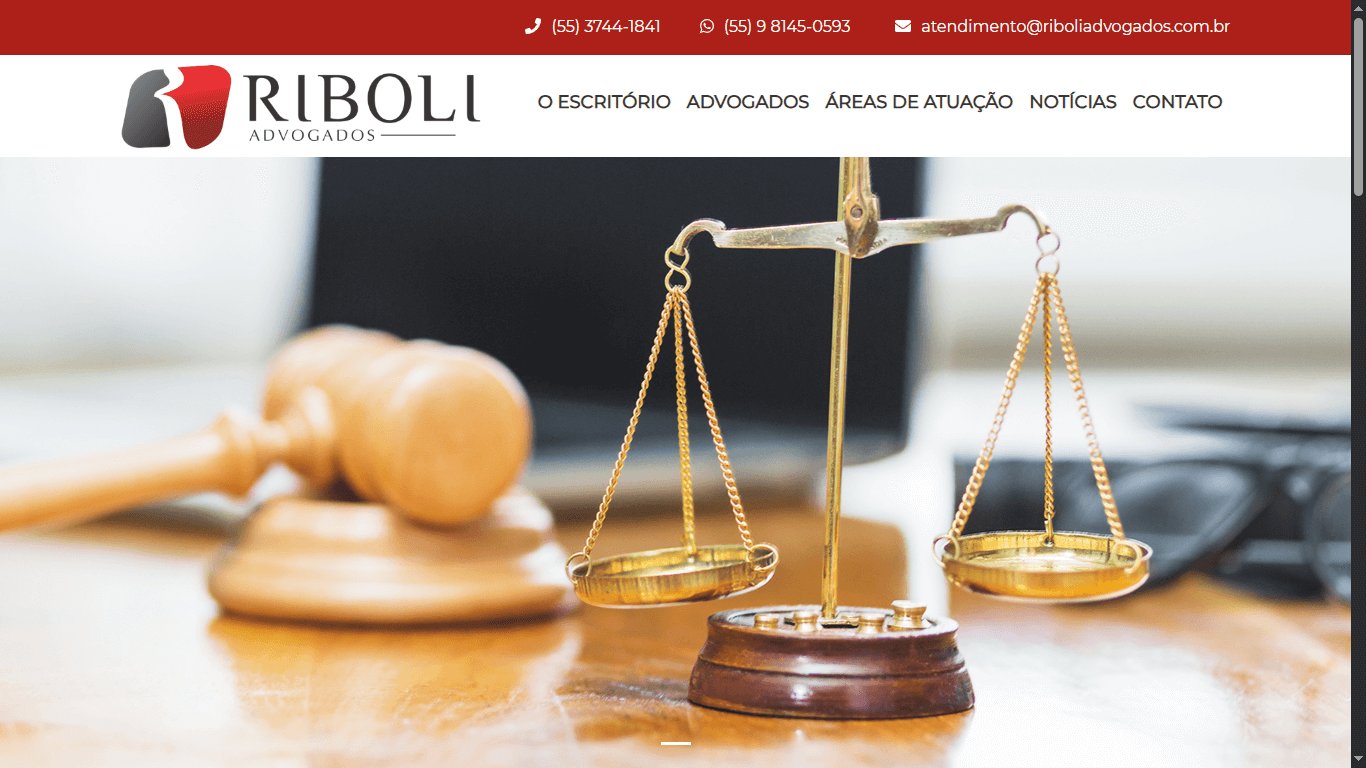 Screenshot do site riboliadvogados.com.br